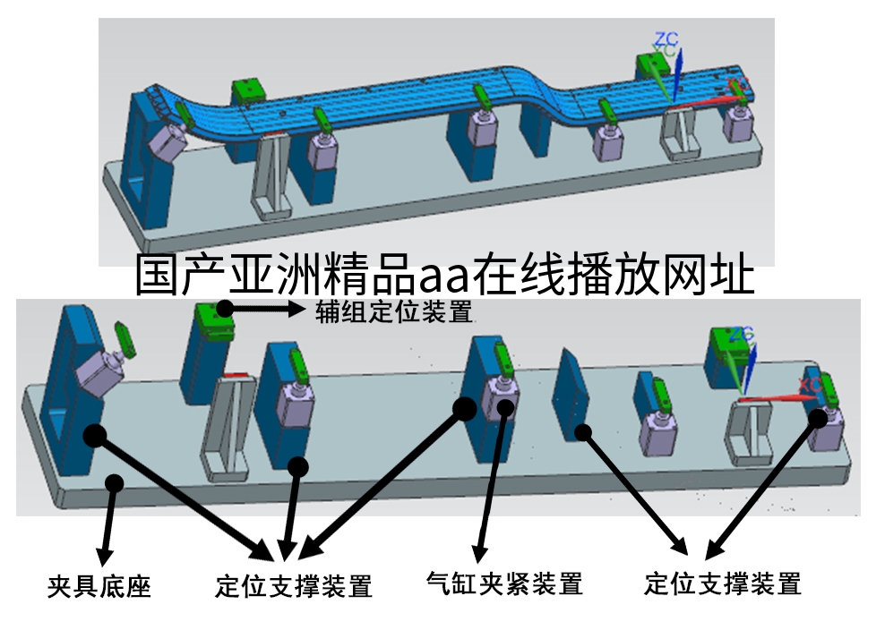 电池托盘侧板加工夹具示意图